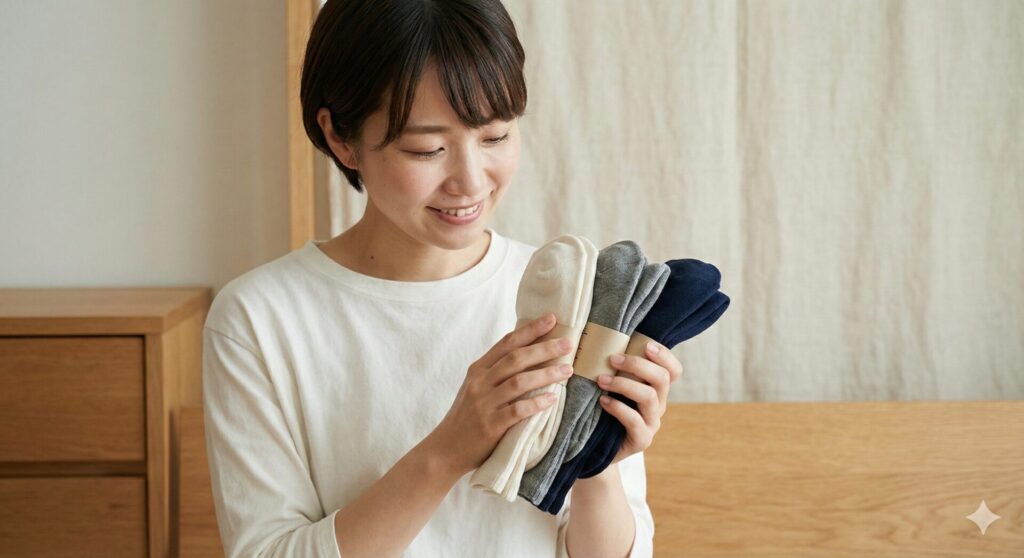 無印良品の靴下の値段以上の価値がある3足セット