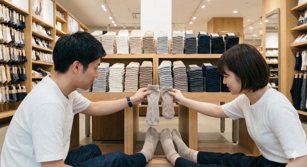 無印良品の靴下のメンズとレディースのサイズ展開