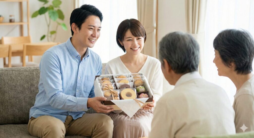 手土産は3000円程度で堅苦しくない菓子を用意