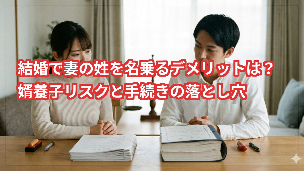 結婚で妻の姓を名乗るデメリットは？婿養子になることへのリスクと関係する手続きの落とし穴