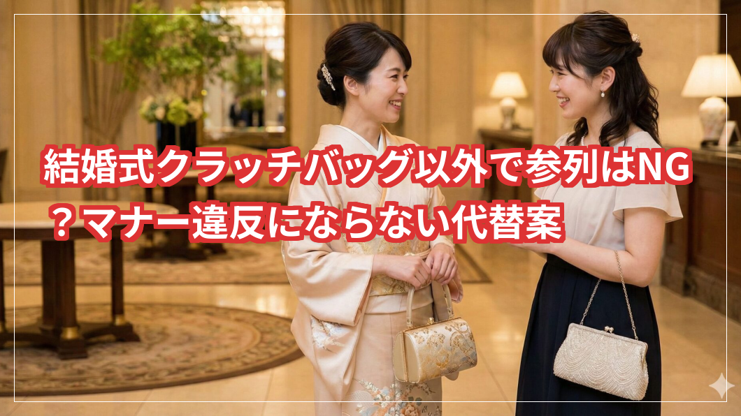 結婚式でクラッチバッグ以外で参列はNGなの？マナー違反にならない代替案で披露宴でもこれで安心