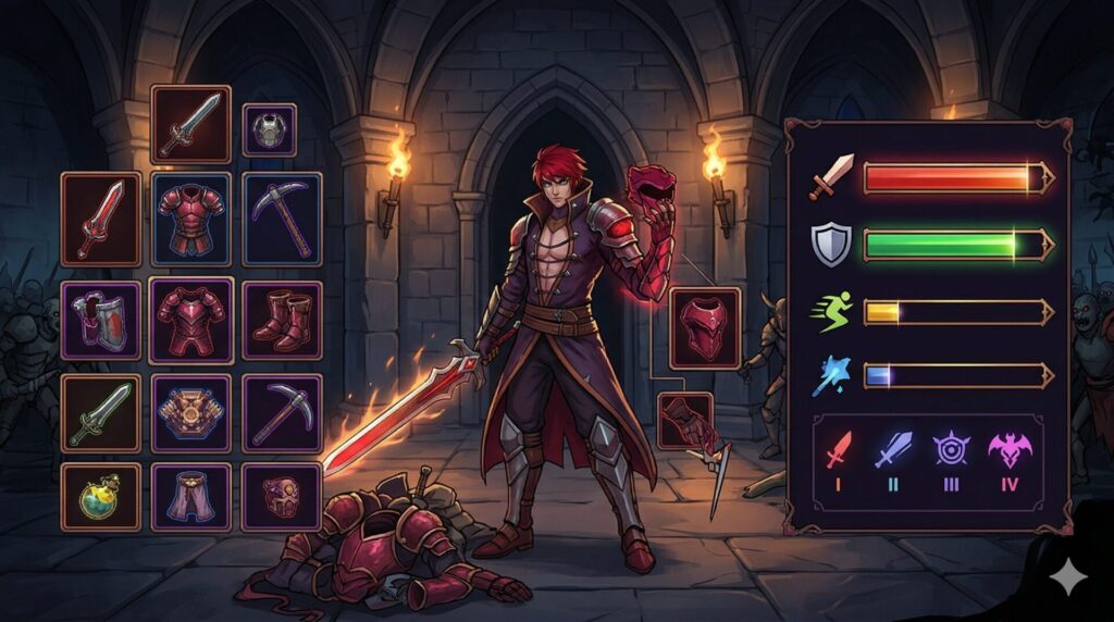 装備の収集とステータス特化ビルド