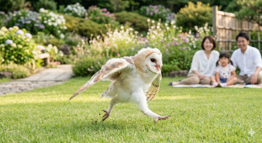 可愛い走るフクロウ