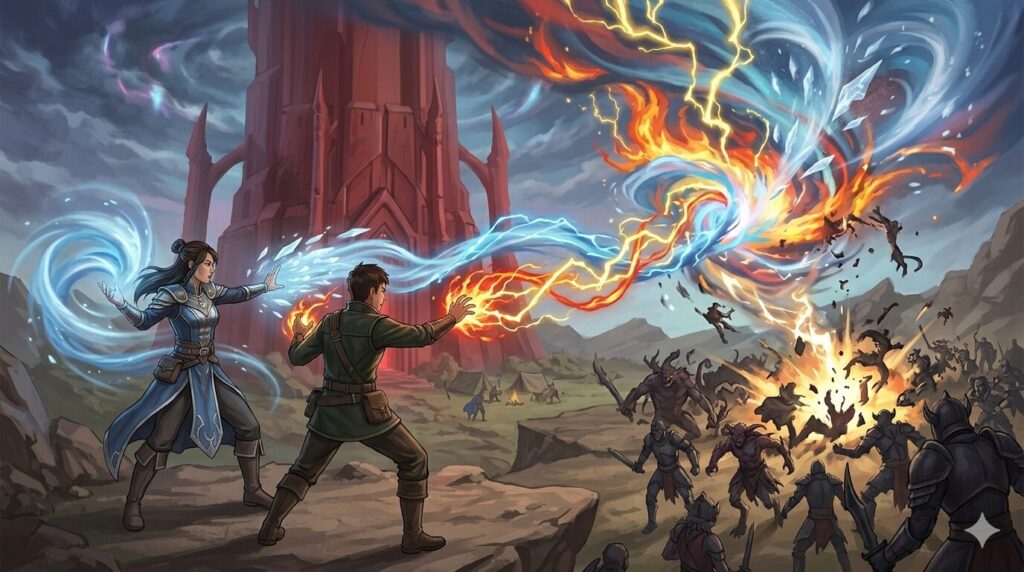 魔法の相乗効果で敵を殲滅する方法