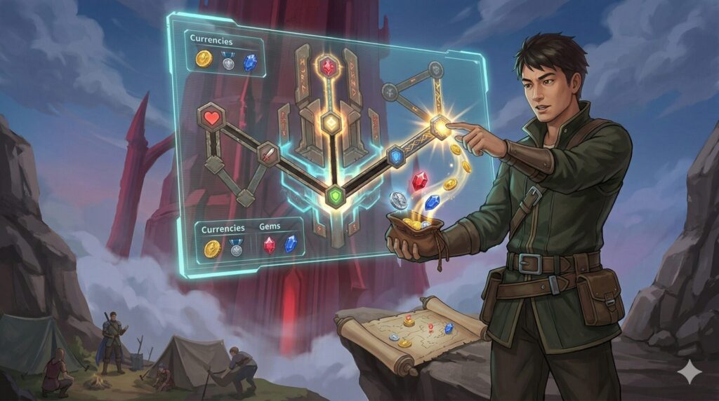 通貨やジェムを使った恒久的な強化